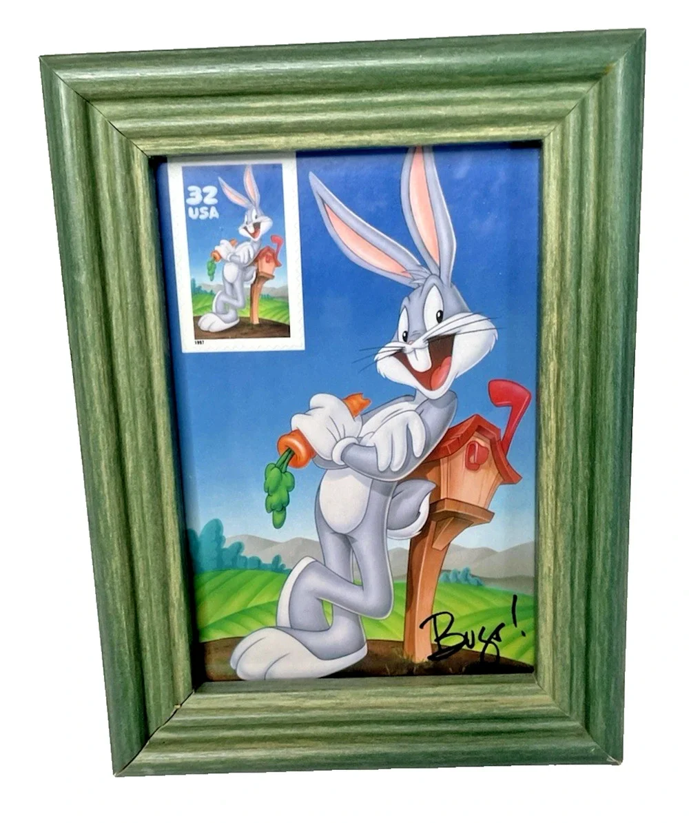 USPS 32¢ Bugs Bunny Framed Stamp Display Warner Bros Looney Tunes 1997 Genuine S